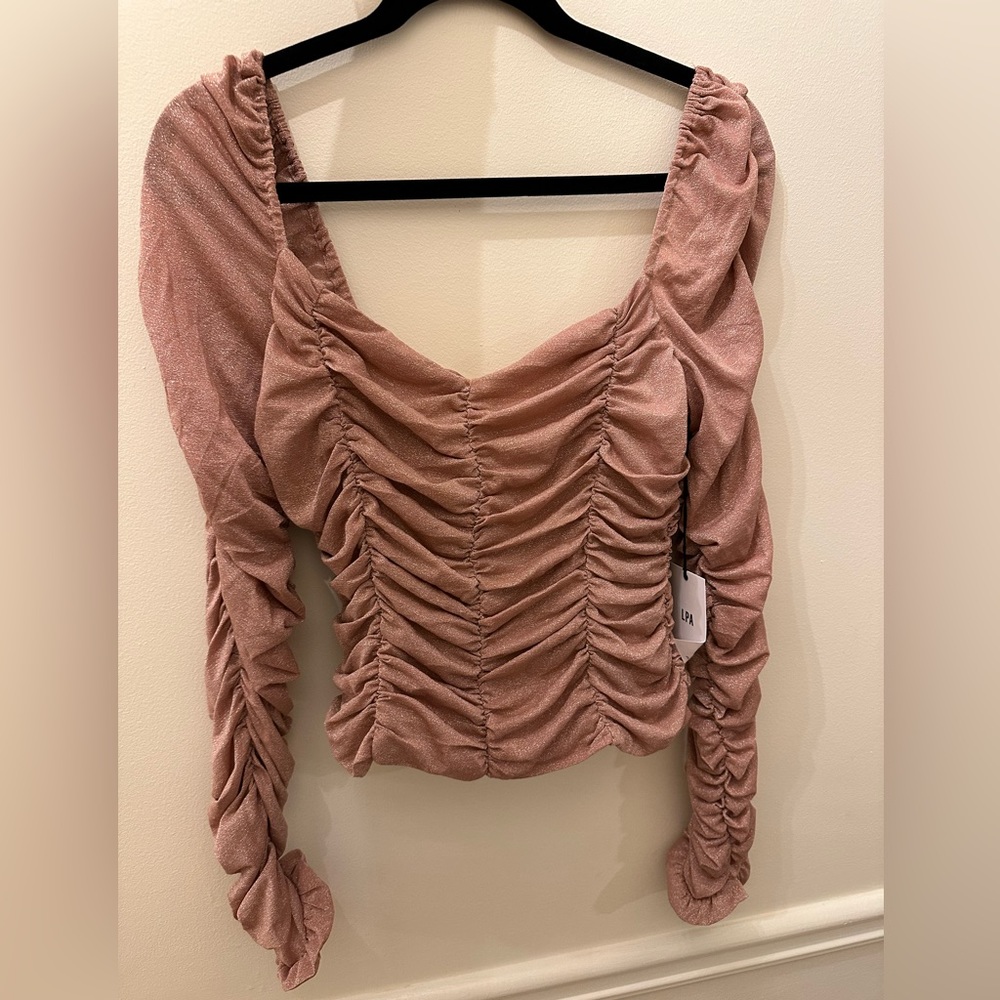 Revolve (LPA brand) long sleeve sparkly top New with tags size large